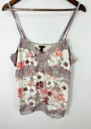 Soma Babydoll Cami Top XL Floral Lace‎ Fairy Grunge Y2K Indie Sleaze Coquette thumbnail 1