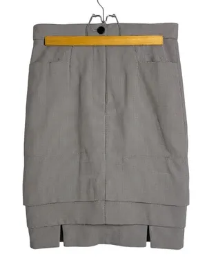 ESCADA Vintage VIRGIN WOOL SILK Blend High Waist Tiered Plaid Check Mini Skirt 6 thumbnail 2
