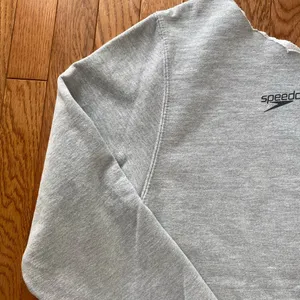 light gray and black white vintage off the shoulder Speedo crewneck thumbnail 7