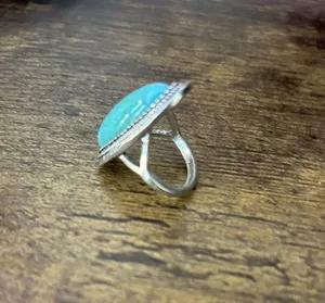 Turquoise Silvef Ring Blue Size 7.5 thumbnail 2
