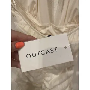 Outcast Rialo Mini Dress Womens XS White Ruched Halter Ruffle Bodycon Party thumbnail 3