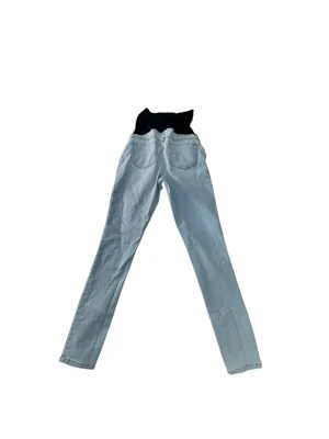 Isabel Maternity by Ingrid & Isabel Light Blue Skinny Jeans with Black Waistband thumbnail 6