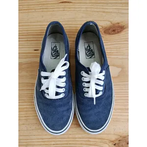 Vans Authentic Off The Wall Navy Blue Embossed Skate Shoes Men's 8.5 Women's 10 thumbnail 8