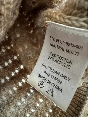 Marled Open Stitch Cardigan All in Favor Beige Tan Size Small thumbnail 6