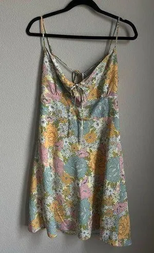WAYF Floral Spaghetti Strap Dress Large thumbnail 1