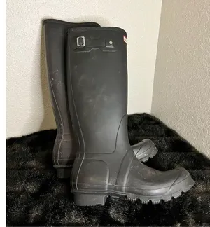Hunter Womens Black Rubber Rain BOOTS Original Tall 9 thumbnail 5