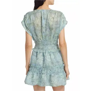 NWT Alexis Ruth‎ floral mini dress blue sz M thumbnail 2