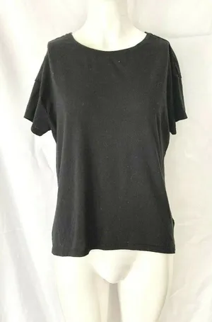 Athleta Top‎ Black plain Tee Shirt Short Sleeve XS thumbnail 1