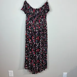 Lulu's‎ Maxi Dress XL Black Floral Off the Shoulder Maxi Side Slits Romantic New thumbnail 15