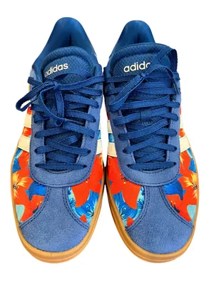 Adidas VL Court Bold Floral Platform Sneakers Blue Orange Women’s 8 New thumbnail 8