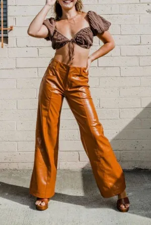 Free People Star Crossed Lovers Faux Leather Pants thumbnail 1