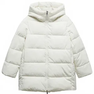 Mango Hood Quilted Coat Puffer Jacket Off White NWT 2XL thumbnail 2