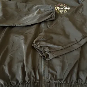 Brandy Melville Malibu California Lightweight Zip Up Hooded Jacket‎ Fits Med/Lg thumbnail 11