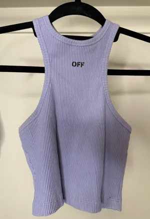 Off-White Lilac Ribbed Tank Top thumbnail 1
