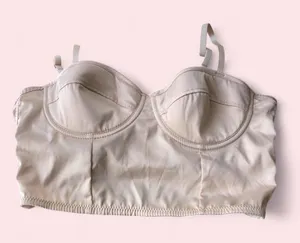 Beige champagne bra top bralette cami tank top corset sweetheart bustier blouse (Size S) thumbnail 1