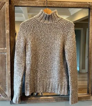 Chunky Wool Knit Cozy Sweeter Turtleneck Eagles Eye Womens Medium thumbnail 1