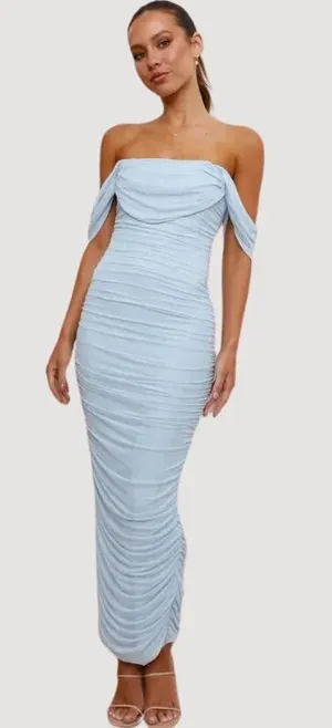 Billy J Kylie Maxi Dress Light Dusty Blue Size AUS 16 (US 12) BNWT thumbnail 1