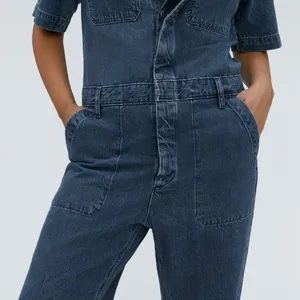 Everlane The Supersoft Jean Coveralls Size‎ 2 Denim Short Sleeve Jumpsuit thumbnail 11
