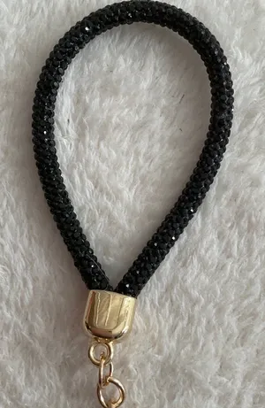 Sparkling wrist band key chain Black thumbnail 1