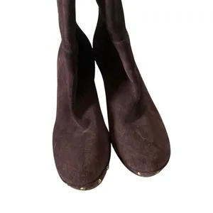 Banana republic brown suede leather platform boots women’s size 9.5 pull-on boot thumbnail 3