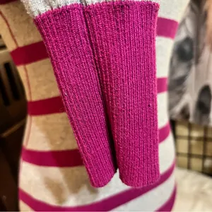 Aeropostale Gray and Pink Striped V-neck sweater thumbnail 3