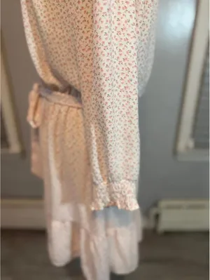 Sweet Rain Floral Mini Dress Cottagecore Tie Waist Ruffle Long Sleeve XL thumbnail 5