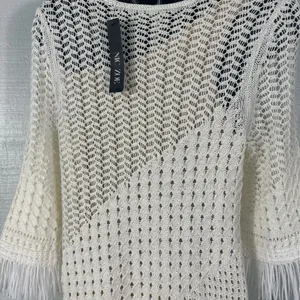 Nic + Zoe Womens Beach Strool Knit Fringe Casual Dress Ivory Size Small NWT thumbnail 10