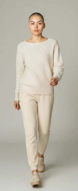 Loft Cottage Coastal 100% Cotton Sweater Women Ivory Size XS thumbnail 1