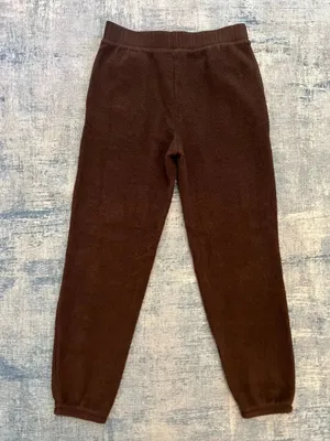 Auden Brown Cozy Faux Shearling Fleece Teddy Jogger Pants Small thumbnail 2