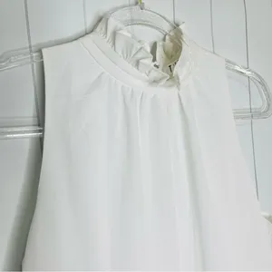 TCEC White Twirl Around Tier Mini Dress Halter Sleeveless Bridal Shower Spring S thumbnail 4