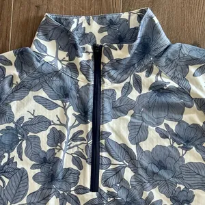 Walter Hagen Performance 11 UPF Suncover Top 1/4 Zip Golf Blue Floral Small NEW thumbnail 2