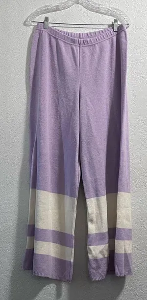 Nasty Gal I'll Be Stripe Back Sweater Wide-Leg Lounge pants L thumbnail 2
