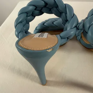 Steve‎ Madden Kenny Braided Square Toe Heels in Sea Blue Size 8 thumbnail 5