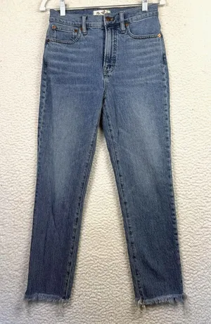 Madewell Jeans Womens 26 Blue The Perfect Vintage Jean‎ High Rise Frayed Hem thumbnail 1