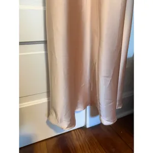 Zara Champagne Satin Maxi Slip Dress Cross Back V-Neck Sleeveless Pink Beige XS thumbnail 11