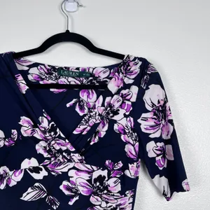 Ralph Lauren Women's Faux Wrap Dress Floral Sz 2P thumbnail 3