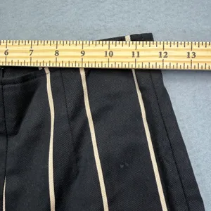 Reformation Black Pinstripe‎ High Rise Straight Leg Pants Size 2 Made in USA thumbnail 4