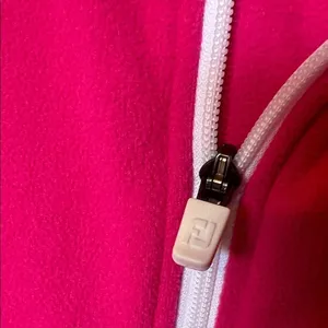 FOOTJOY Fleece Jacket‎ Women Medium Hot Pink Asymmetrical Zip Thumbholes Golf thumbnail 6