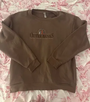 TEEMAX Outer Banks Sweatshirt Size L Brown Barrier Islands Lighthouse thumbnail 1