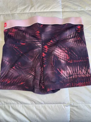 Nike Women's Pink Waistband Purple Graphic Bike Shorts thumbnail 4