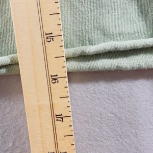 285 | OFFLINE by Aerie Womens Medium Raw Hem V-Neck Cropped T-Shirt‎ Sage Green thumbnail 4