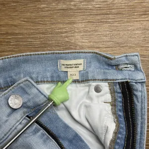 Madewell Perfect Vintage Straight Jean Womens 23T High Rise Hemp Blend Blue thumbnail 4