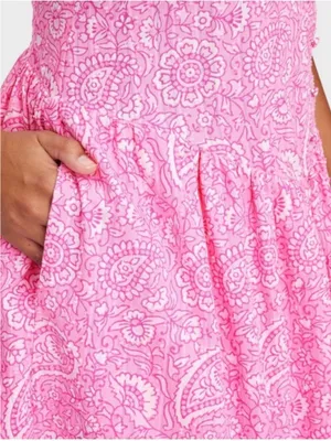 Roller Rabbit x Target Paisley Floral Drop Waist A Line Dress in Pink XL NEW thumbnail 4