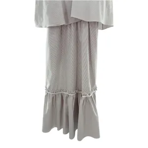 Prose & Poetry Womens Blue White Seersucker‎ Stripe Popover Midi Dress Size S thumbnail 3