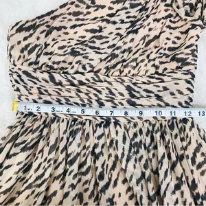 GIANNI BINI Leopard Print Maxi Dress One Shoulder Long Sleeve Black Tie Size 2‎ thumbnail 15