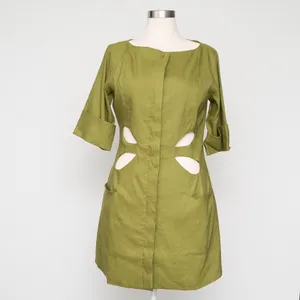 CULT GAIA - Alexandra Linen Blend‎ Cutout Sheath Dress thumbnail 12