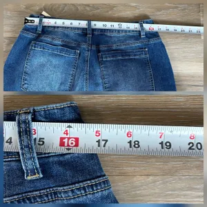 Flamingals Sz 2XL Wide Leg Jeans Mid Waist Baggy Stitch Decor Washed Pants New thumbnail 9