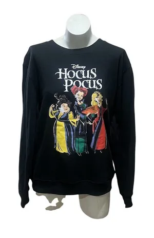 Disney Hocus Pocus Sanderson Sisters Sweatshirt Womens XL Black Graphic thumbnail 1