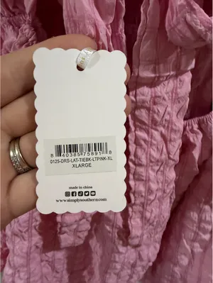 Simply Southern Pink Ruffle Sleeve Tie Back Dress XL thumbnail 4