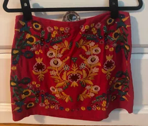 Red Floral Altar'd State Skirt thumbnail 1